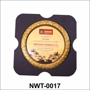 NWT-0017 is a premium round gold-finish memento