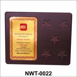 NWT-0022 HDFC Ergo Commemorative Wooden Plaque