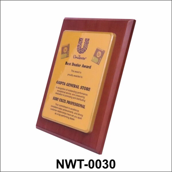 NWT-0030 Wooden Dealer Recognition Plaque
