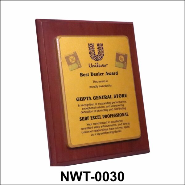 NWT-0030 Wooden Dealer Recognition Plaque
